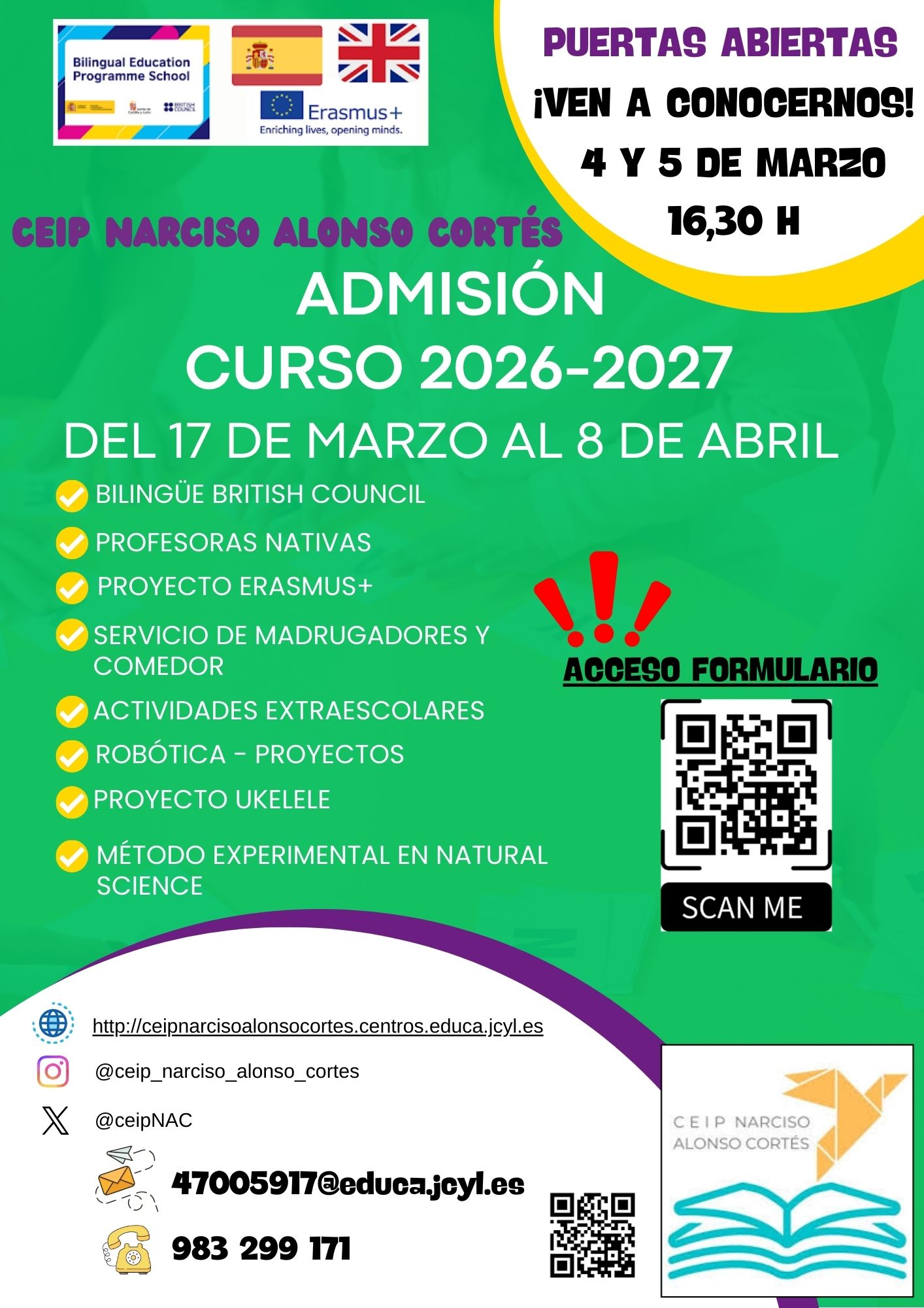 ADMISIÓN 2026-2027